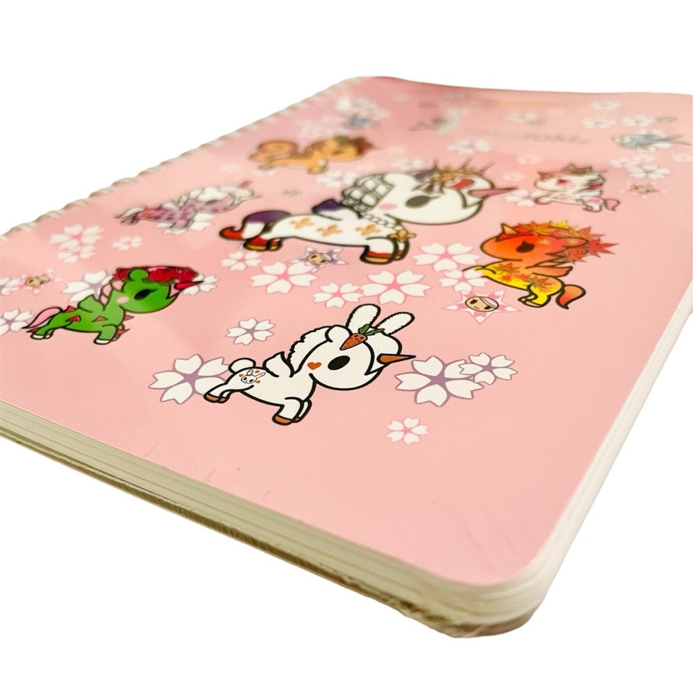 Tokidoki Unicorno Pink Spiral Notebook Writing Paper Kawaii Cherry Blossom NEW - Picture 4 of 5